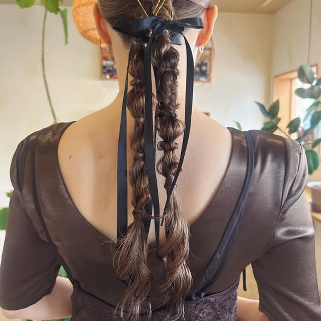 編みおろしのヘアアレンジ